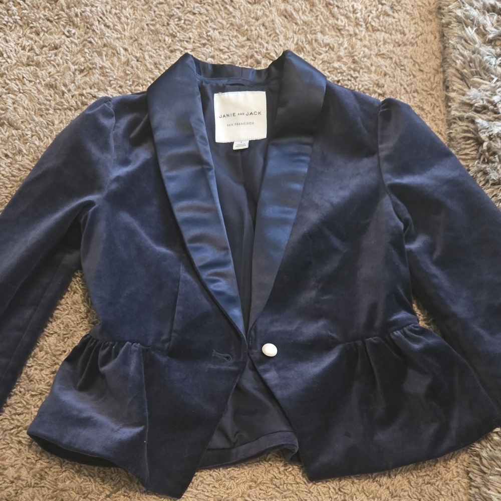 Janie and Jack Midnight Blue Velvet Blazer